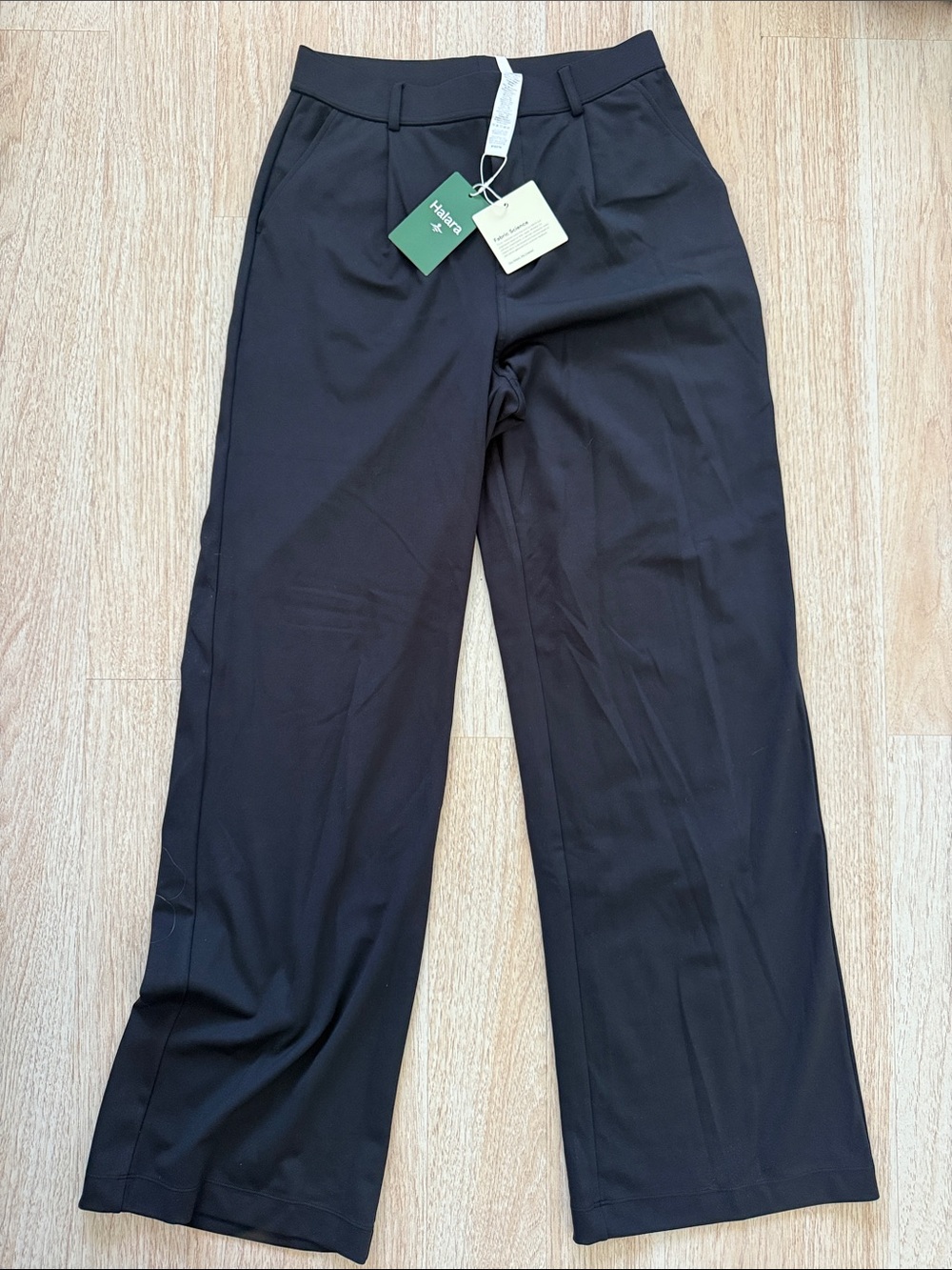 Halara Black Wide-Leg Trousers with High Waist